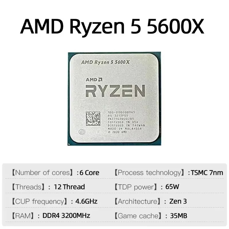 AMD Ryzen 5 5600X 3.7GHz 6 Cor - đánh giá và giá Cpu Cooler